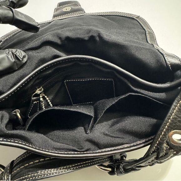 Vintage Coach 6171 Y2K Soho Bag Purse Baguette Jacquard Monogram Leather Black - Picture 5 of 13